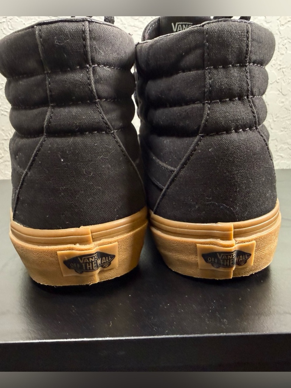 Vans Sk8-Hi Black Canvas Gum Sole High Top Sneakers - Picture 2 of 6